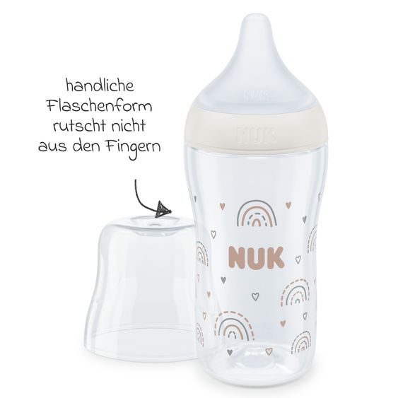 Nuk Bottiglia in PP Perfect Match 260 ml + tettarella in silicone taglia M - arcobaleno - bianco