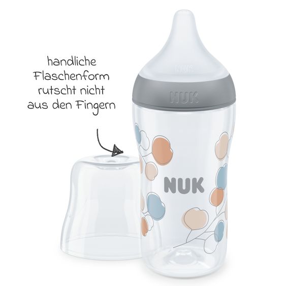 Nuk PP bottle Perfect Match 260 ml + silicone teat size M - twigs - gray