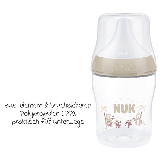 Nuk PP-Flasche Perfect Match + Silikon-Sauger 150 ml - Affen - Gr. S