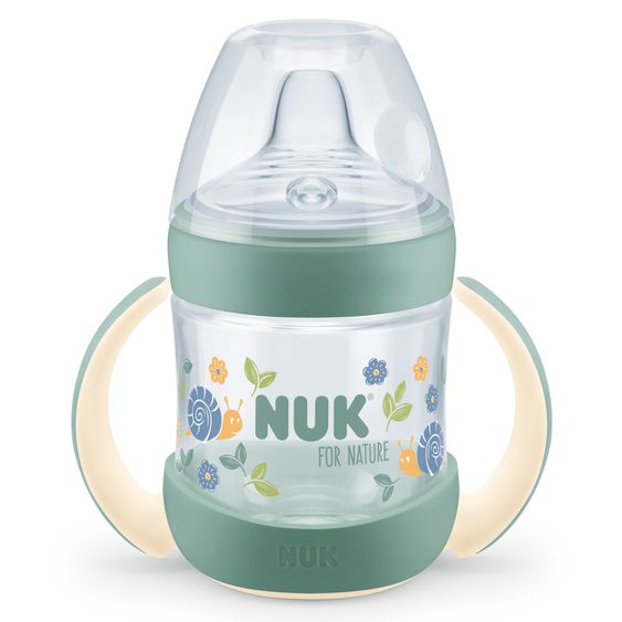 Nuk PP-Trinklernflasche for Nature 150 ml + Silikon-Trinktülle - Grün