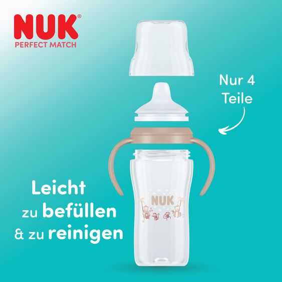 Nuk PP-Trinklernflasche Perfect Match + Silikon-Tülle 150 ml - Hase
