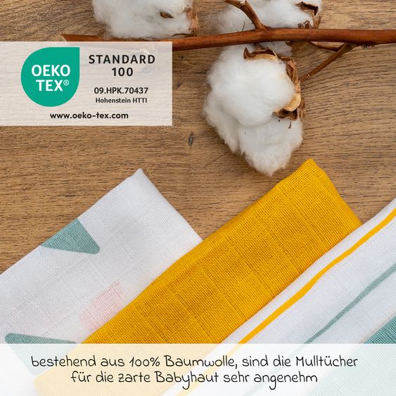Nuk Premium Glas-Flaschen Set Perfect Match 11-tlg. - 6 Babyflaschen + Flaschenbürste + Milchpulverportionierer + 3 Spucktücher - Regenbogen