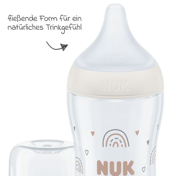 Nuk Premium Starter-Set 10-tlg. - Dampfsterilisator Vario Express + 6 PP-Flaschen Perfect Match + 3 Spucktücher - Regenbogen - Weiß