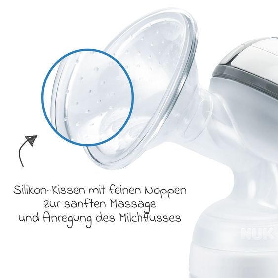 Nuk Premium Still-Set Basic 7-tlg. - Handmilchpumpe + 3 PP-Flaschen Perfect Match + 3 Spucktücher - Regenbogen - Weiß