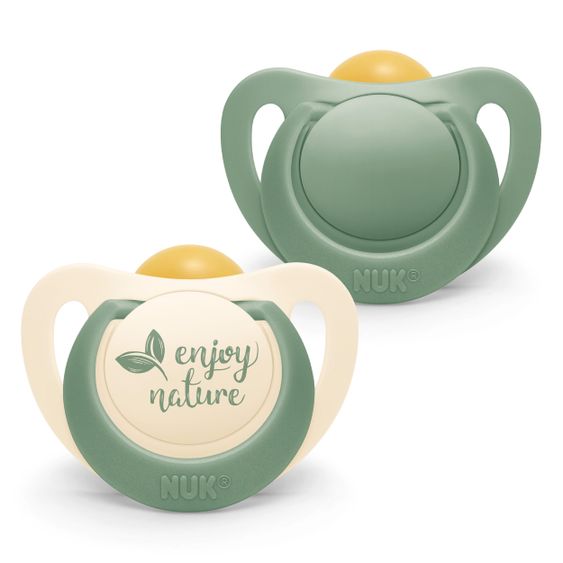 Nuk Schnuller 2er Pack for Nature - Kautschuk 0-6 M - Grün