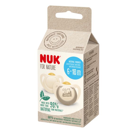 Nuk Schnuller 2er Pack for Nature - Kautschuk 6-18 M - Beige