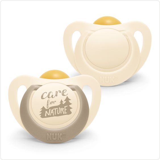 Nuk Schnuller 2er Pack for Nature - Kautschuk ab 18 M - Beige