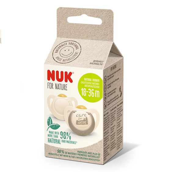 Nuk Schnuller 2er Pack for Nature - Kautschuk ab 18 M - Beige