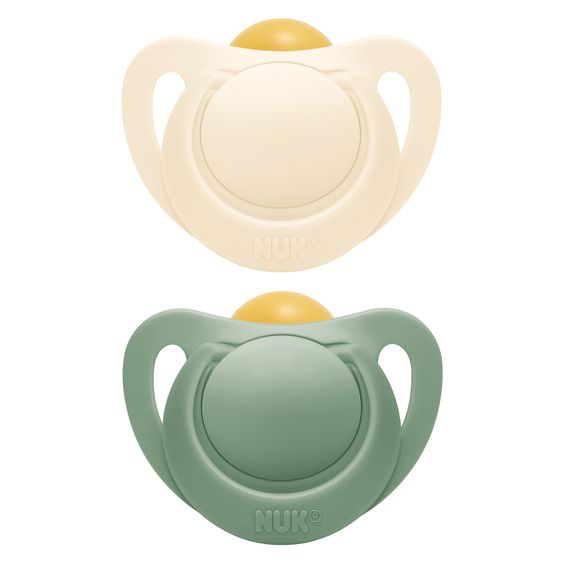 Nuk Pacifier 2-pack for Nature - Latex 0-6 M - Green / Beige