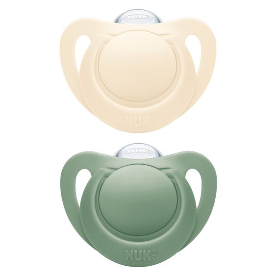 Nuk Schnuller 2er Pack for Nature - Silikon 6-18 M - Grün / Beige