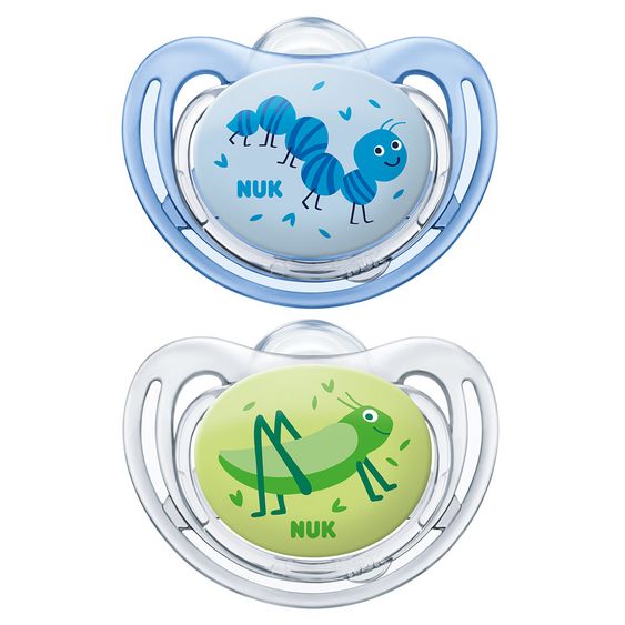 Nuk Schnuller 2er Pack Freestyle - Silikon 18-36 M - Blau Grün