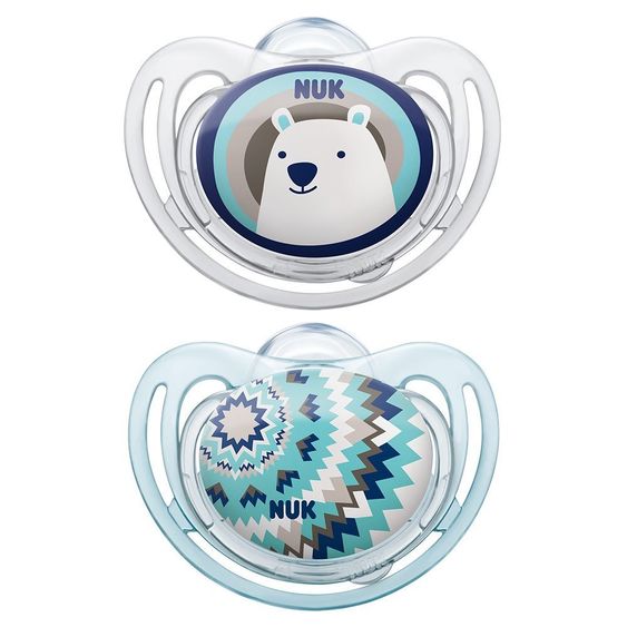 Nuk Schnuller 2er Pack Freestyle - Silikon 6-18 M - Blau