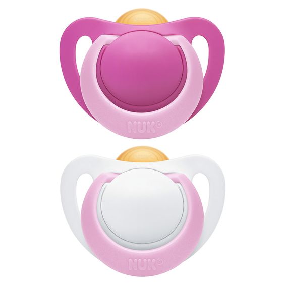 Nuk Schnuller 2er Pack Genius 18-36 M - Latex - Rosa Weiß