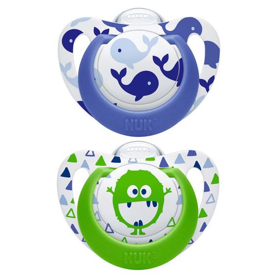 Nuk Schnuller 2er Pack Genius Color - Silikon 18-36 M - Blau Grün