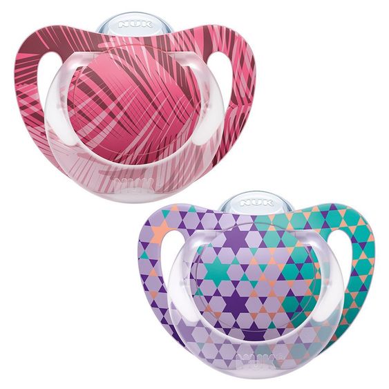 Nuk Schnuller 2er Pack Genius Color - Silikon 18-36 M - Rosa Lila