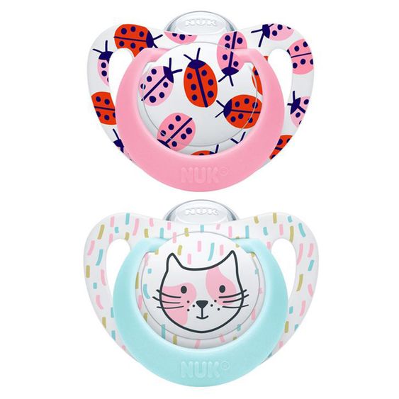 Nuk Ciuccio 2 Pack Genius Color - Silicone 6-18 M - Rosa Turchese