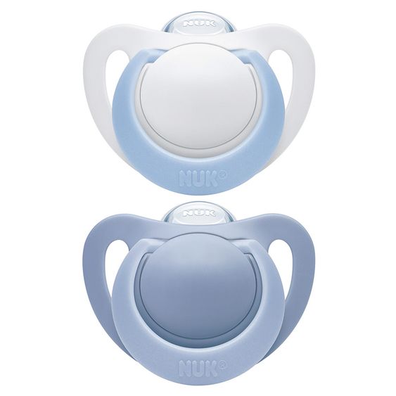 Nuk Schnuller 2er Pack Genius - Silikon 0-6 M - Blau Weiß