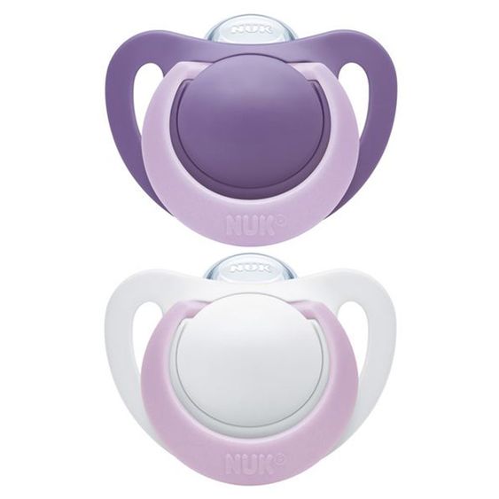 Nuk Schnuller 2er Pack Genius - Silikon 18-36 M - Violett Weiß