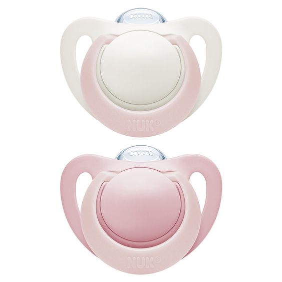 Nuk Schnuller 2er Pack Genius - Silikon 6-18 M - Rosa Creme