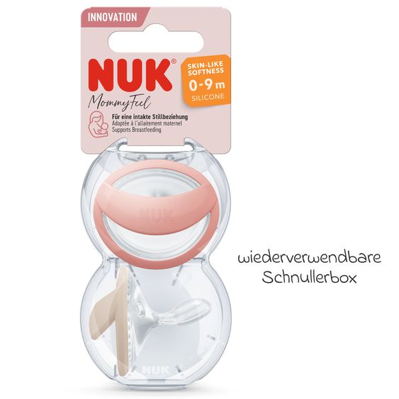 Nuk Pacifier 2-pack MommyFeel - Silicone 0-9 M - Blush / Sanstone