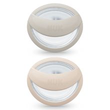 Pacifier 2-pack MommyFeel - Silicone 0-9 M - Greige / Sandstone