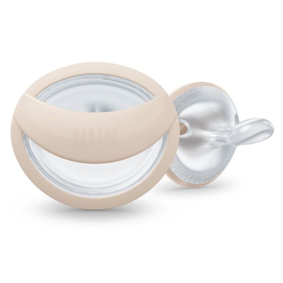 Nuk Pacifier 2-pack MommyFeel - Silicone 0-9 M - Greige / Sandstone