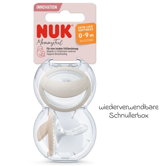 Nuk Succhietto 2-pack MommyFeel - Silicone 0-9 M - Greige / Sandstone