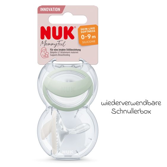 Nuk Pacifier 2-pack MommyFeel - Silicone 0-9 M - Mint / Offwhite