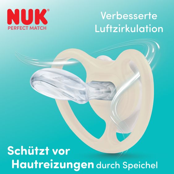 Nuk Succhietto 2 pezzi confezione Perfect Match Air Night - Silicone - Pecora / Lucciola - Taglia: 6-18 M