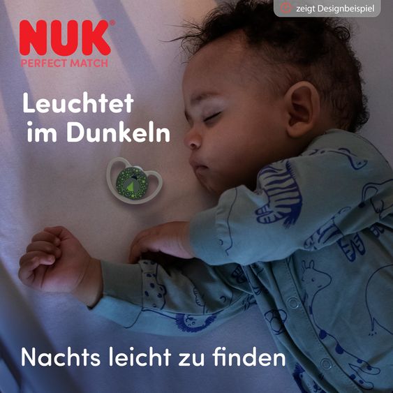 Nuk Succhietto 2 pezzi confezione Perfect Match Air Night - Silicone - Pecora / Lucciola - Taglia: 6-18 M
