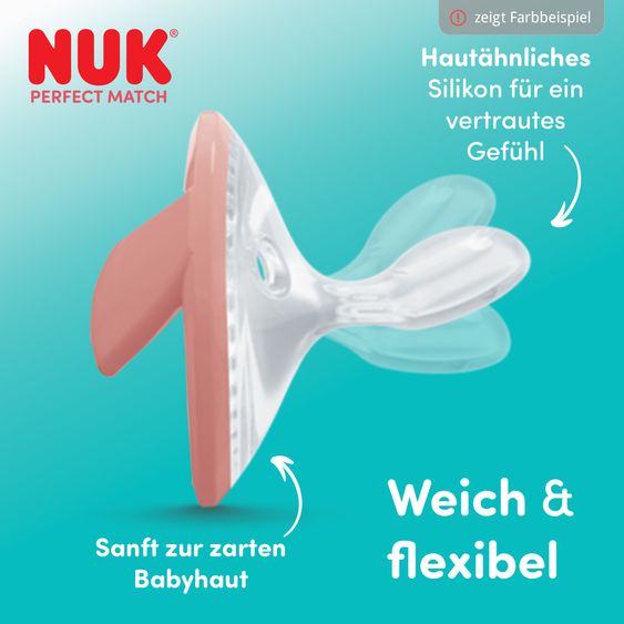 Nuk Schnuller 2er Pack Perfect Match - Silikon - Grün / Blau - Gr. 0-9 M