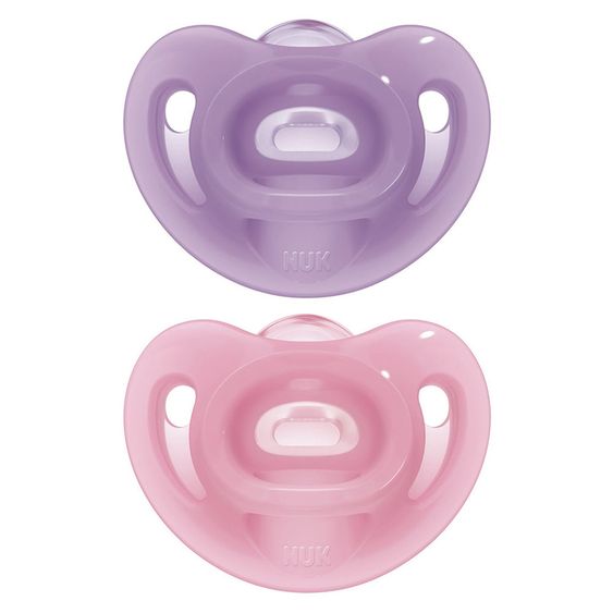 Nuk Schnuller 2er Pack Sensitiv - Silikon 0-6 M - Lila Rosa