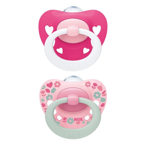 Nuk Schnuller 2er Pack Signature - Silikon 6-18 M - Rosa / Pink