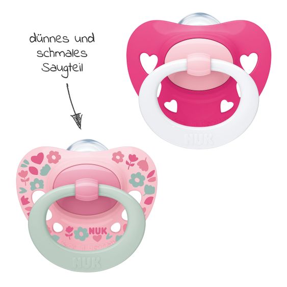 Nuk Schnuller 2er Pack Signature - Silikon 6-18 M - Rosa / Pink