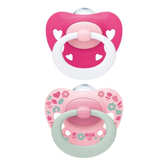 Nuk Schnuller 2er Pack Signature - Silikon ab 18 M - Rosa / Pink