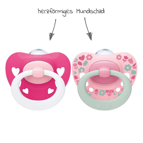 Nuk Schnuller 2er Pack Signature - Silikon ab 18 M - Rosa / Pink