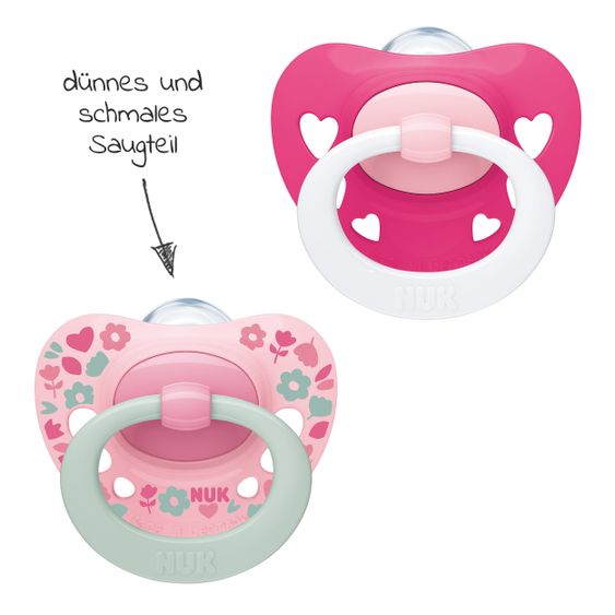 Nuk Schnuller 2er Pack Signature - Silikon ab 18 M - Rosa / Pink