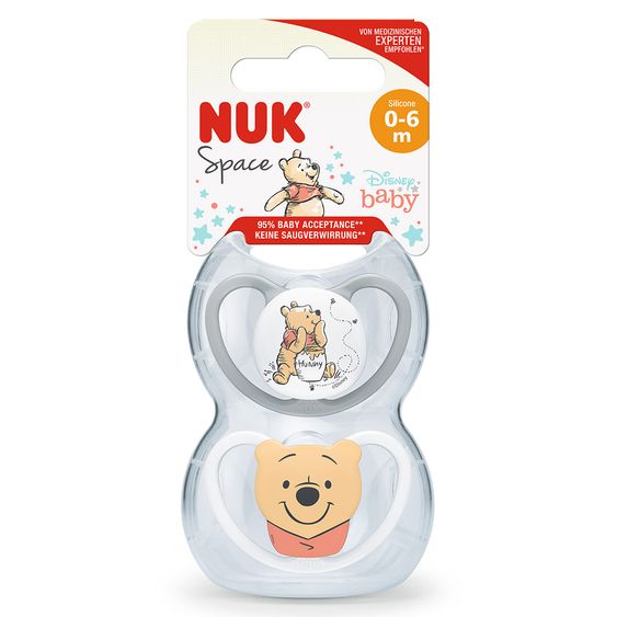 Nuk Ciuccio 2 Pack Space - Silicone 0-6 M - Disney Winnie Pooh