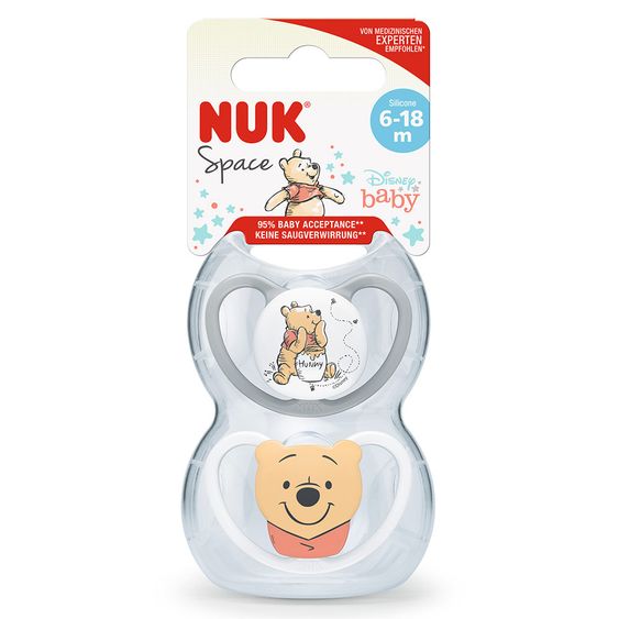 Nuk Ciuccio 2 Pack Space - Silicone 6-18 M - Disney Winnie Pooh