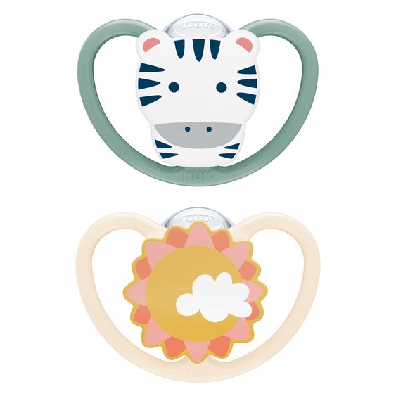 Nuk Pacifier 2-pack Space - Silicone 6-18 M - Zebra Sun