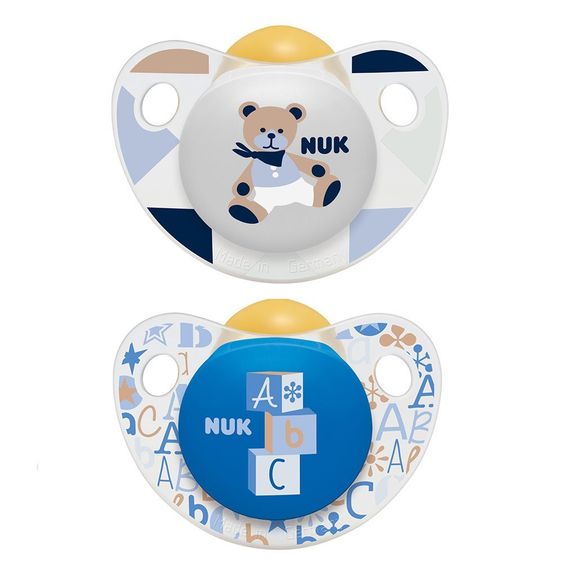 Nuk Schnuller 2er Pack Trendline - Latex 0-6 M - Blau Weiß