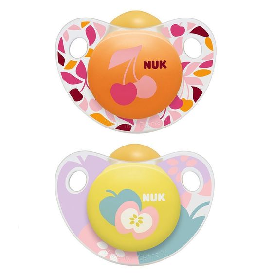Nuk Schnuller 2er Pack Trendline - Latex 18-36 M - Orange Gelb