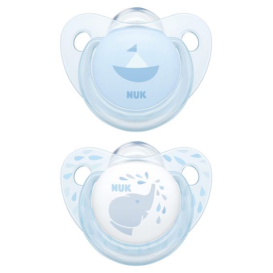 Nuk Pacifier 2 Pack Trendline - Silicone 0-6 M - Baby Blue