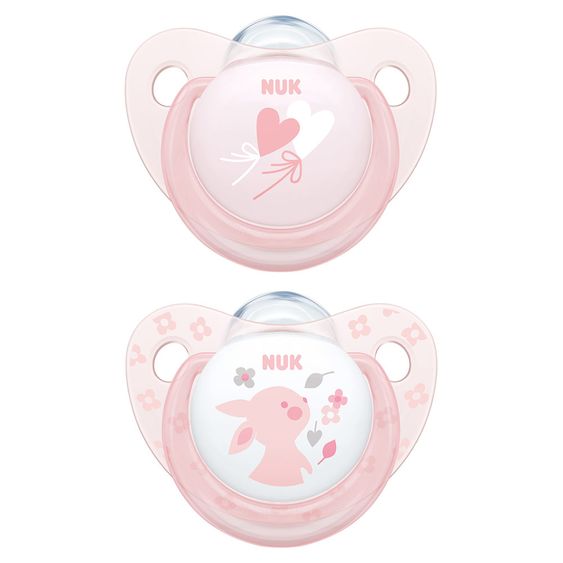 Nuk Dummy 2-pack Trendline - Silicone 0-6 M - Baby Rose