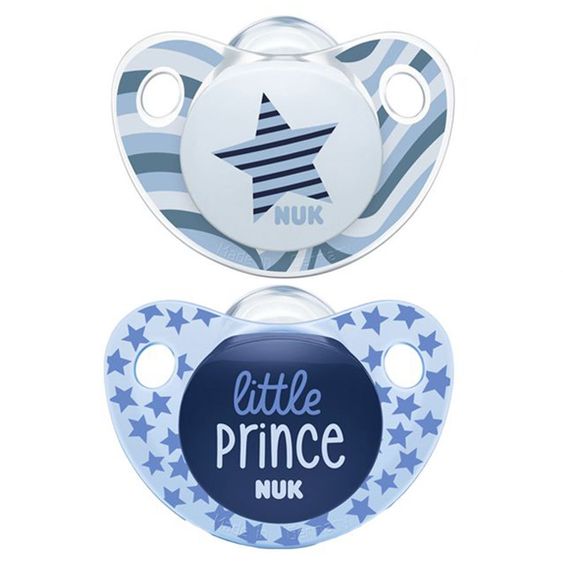 Nuk Schnuller 2er Pack Trendline - Silikon 0-6 M - Sterne Blau