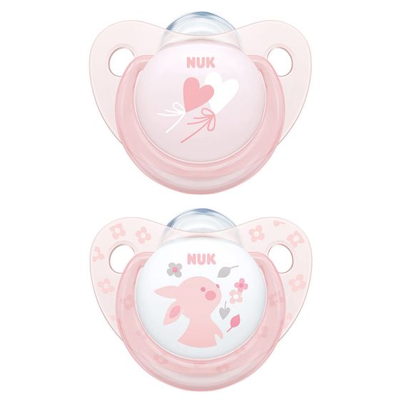 Nuk Pacifier 2 Pack Trendline - Silicone 6-18 M - Baby Rose