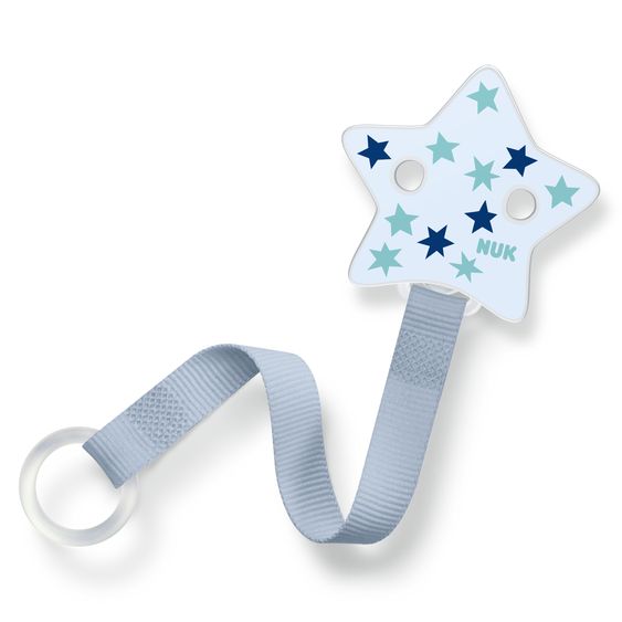 Nuk Pacifier strap for pacifiers with & without grip ring - Star - Blue