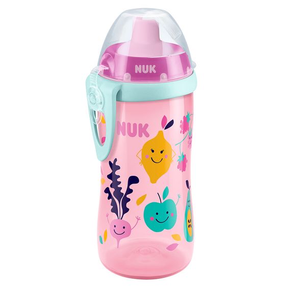 Nuk Soft-Trinkhalm-Becher Flexi Cup 300 ml - Tropisch - Rosa Mint