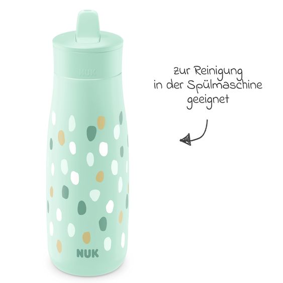 Nuk Mini-Me Flip Cup drinking bottle - with bite-proof drinking top 450 ml - dots - mint