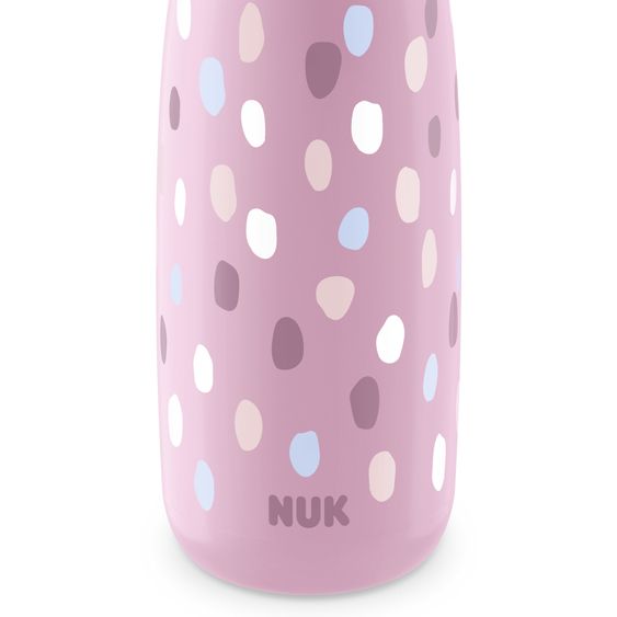 Nuk Trinkflasche Mini-Me Flip Cup - mit bissfestem Trinkaufsatz 450 ml - Punkte - Violett